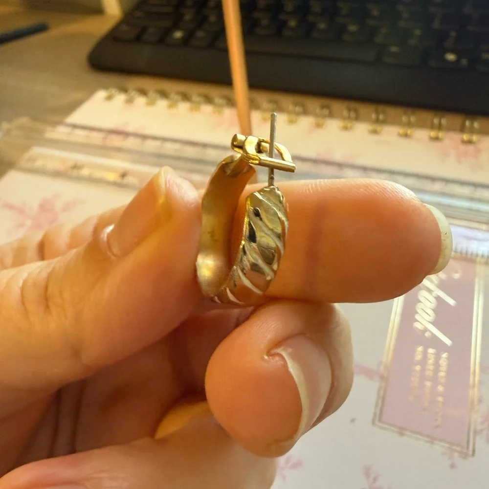 Gold and‎ Silver Hoop Earrings